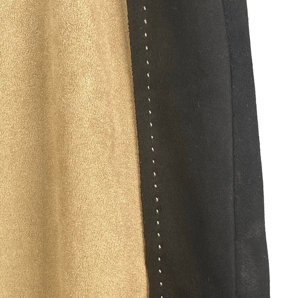 MSSP 2pc Set Sleeveless Top Medium‎ Straight Skirt Large Tan Black Faux Suede - Picture 9 of 16